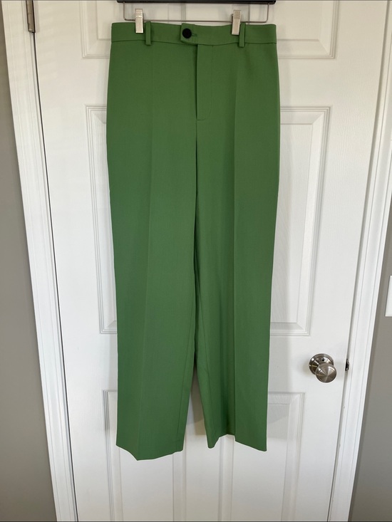 Zara Pants - Zara Light Green High-Waist Trousers Size Small